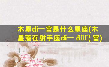 木星di一
宫是什么星座(木星落在射手座di一 🐦 
宫)